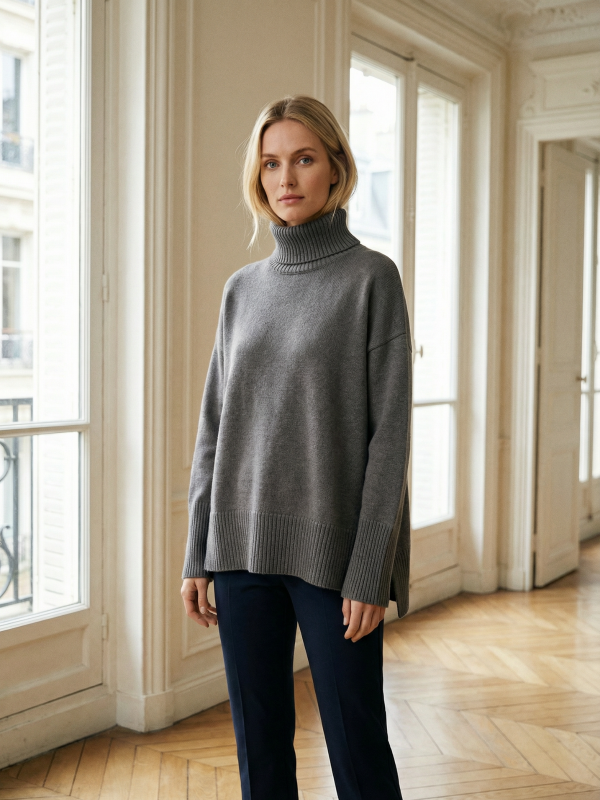 Cozy Winter Knit Turtleneck Pullover