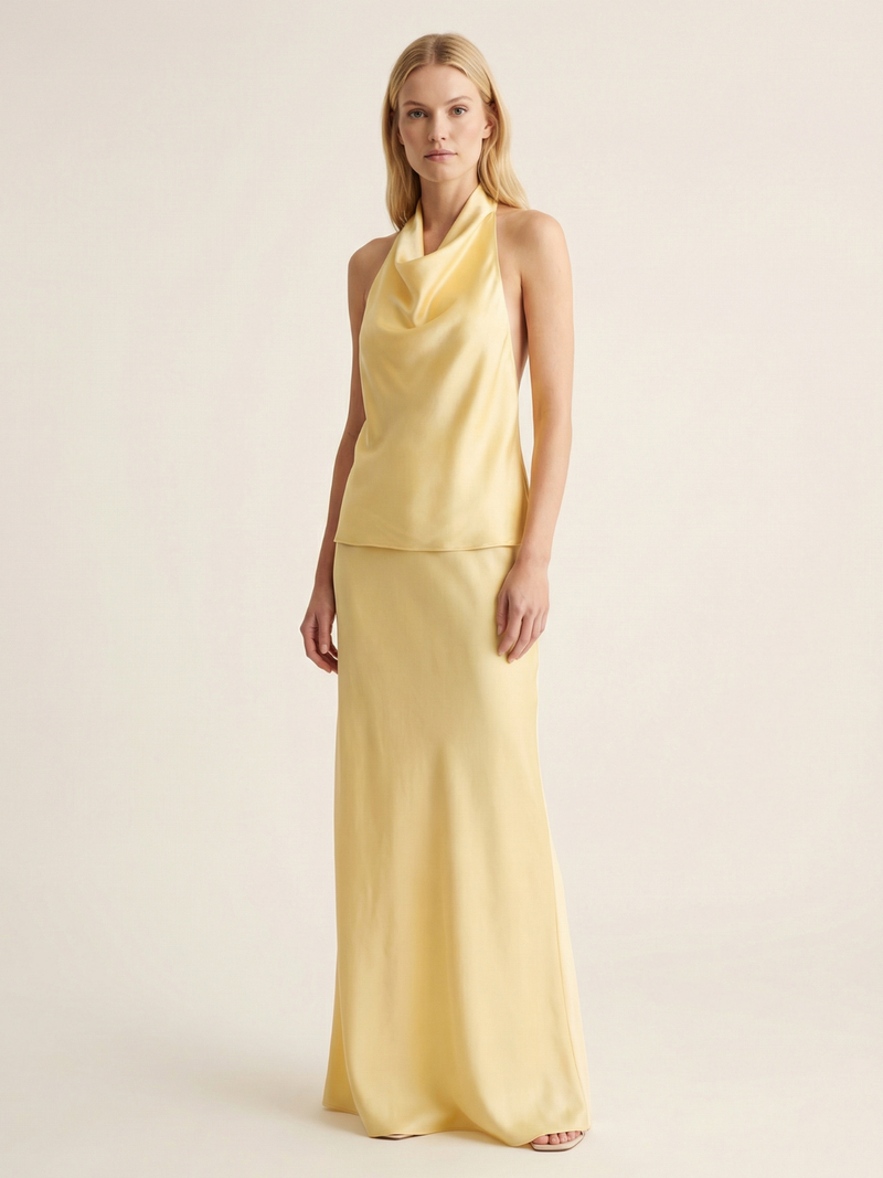 Backless Satin Halter Camisole