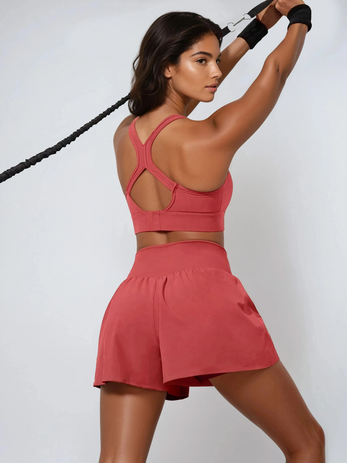 Pantaloncini da corsa antisudore con tasche a vita media e asciugatura rapida