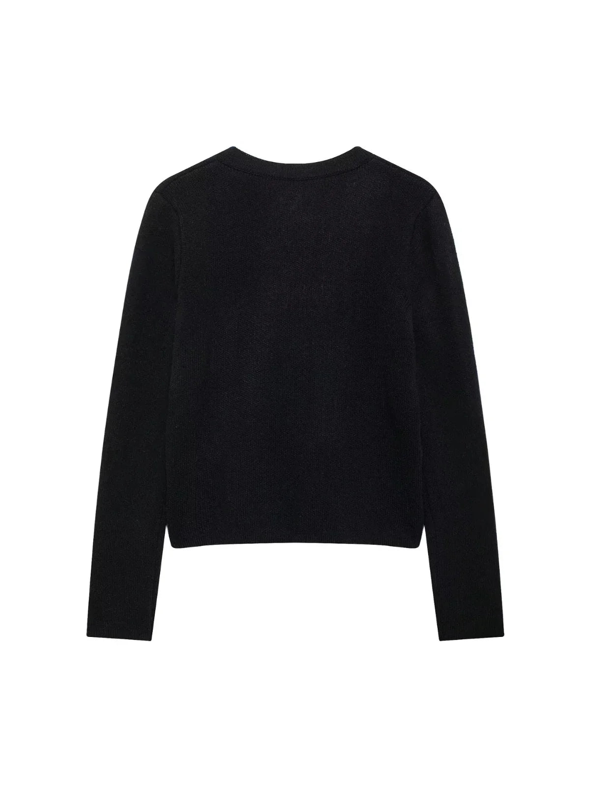 Gold Decorated Row Button Short Knitted Cardigan - LA FEMME WANDERER