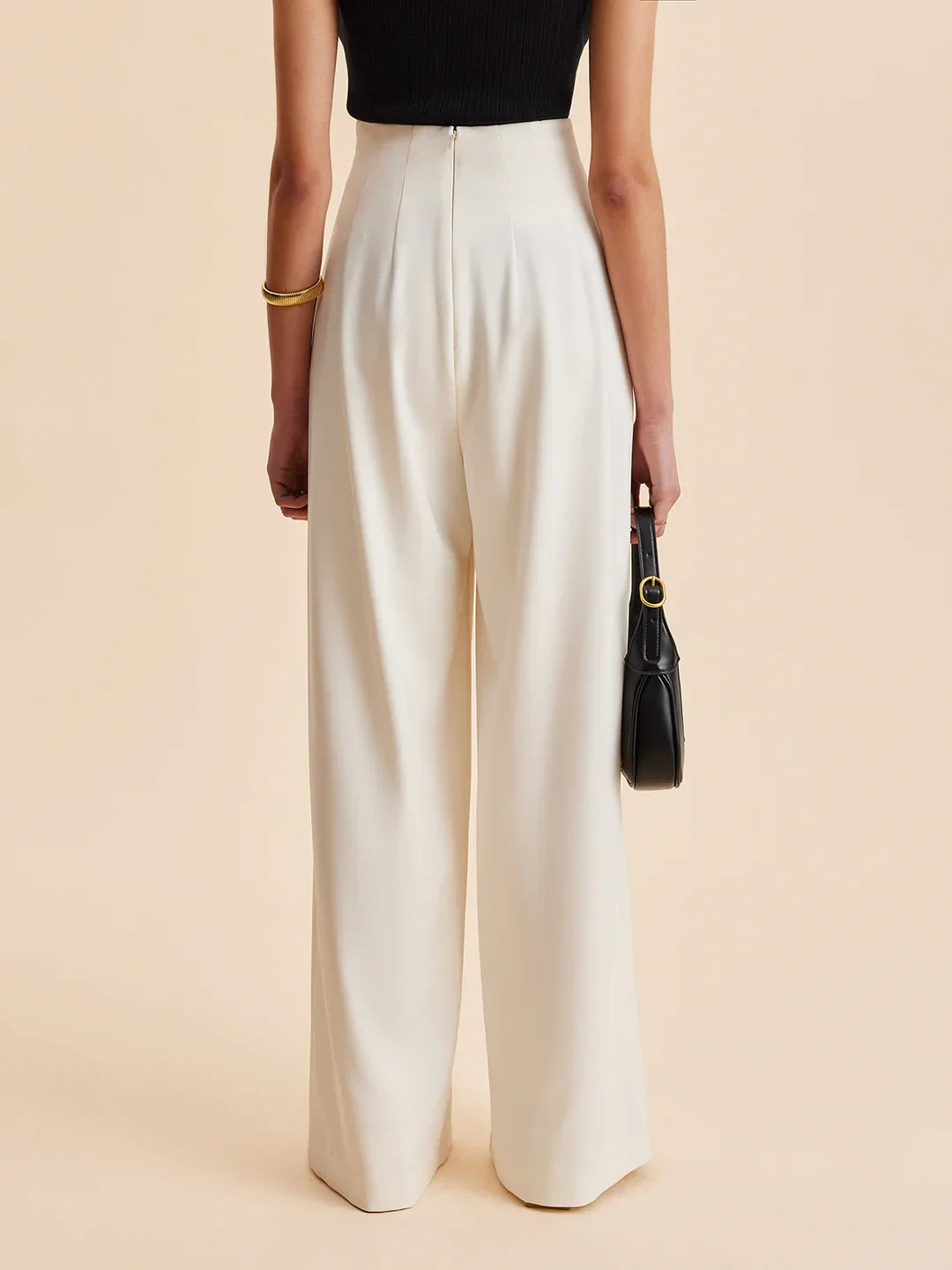 Embellished High-Waist Wide-Leg Pants - LA FEMME WANDERER