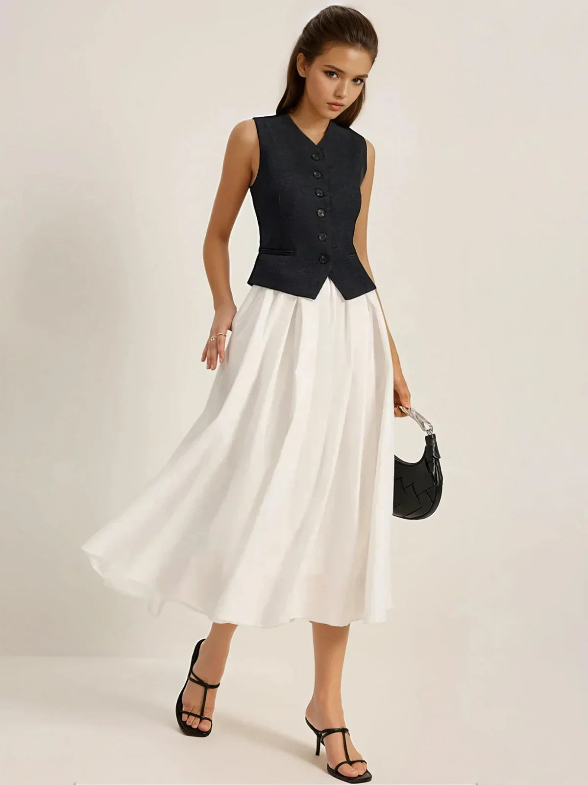 Casual Slim Fit High Waist Pleated Skirt - LA FEMME WANDERER