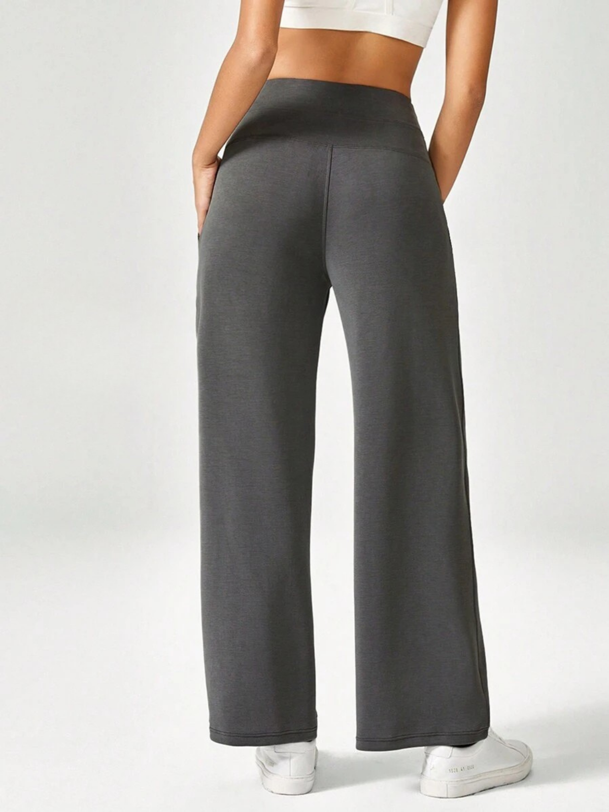 Pantaloni da salotto a gamba larga in seta modal a vita alta con tasche per il comfort e lo stile di tutti i giorni