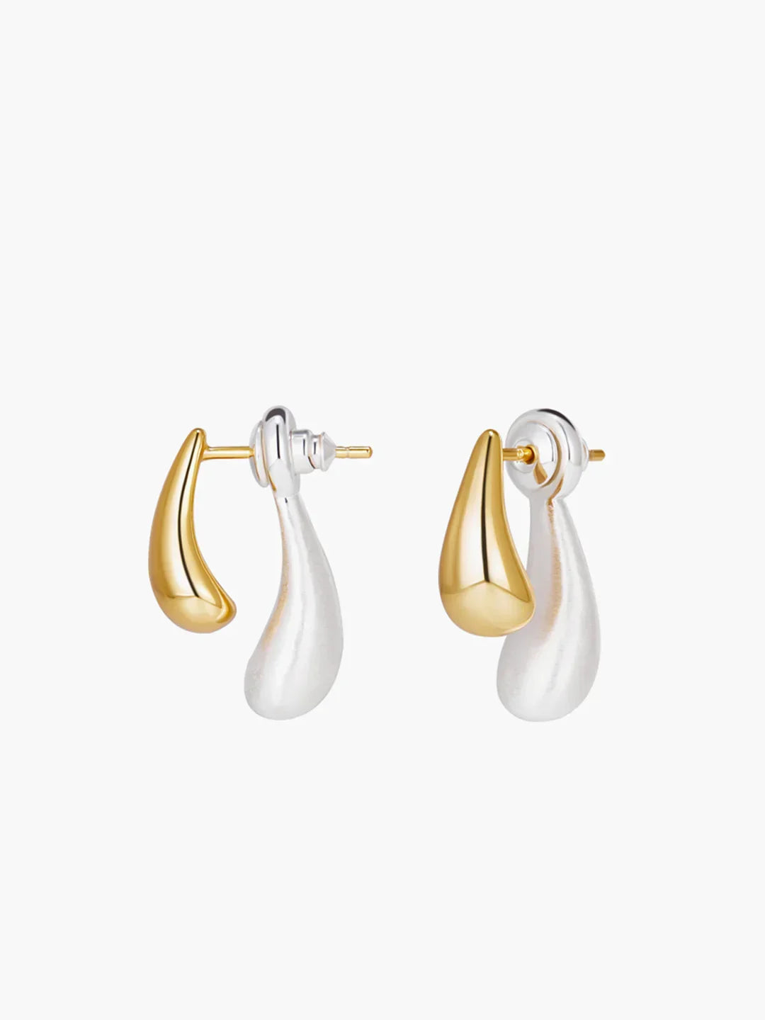 Always Elegant Two-Tone Water Drop Earrings - LA FEMME WANDERER