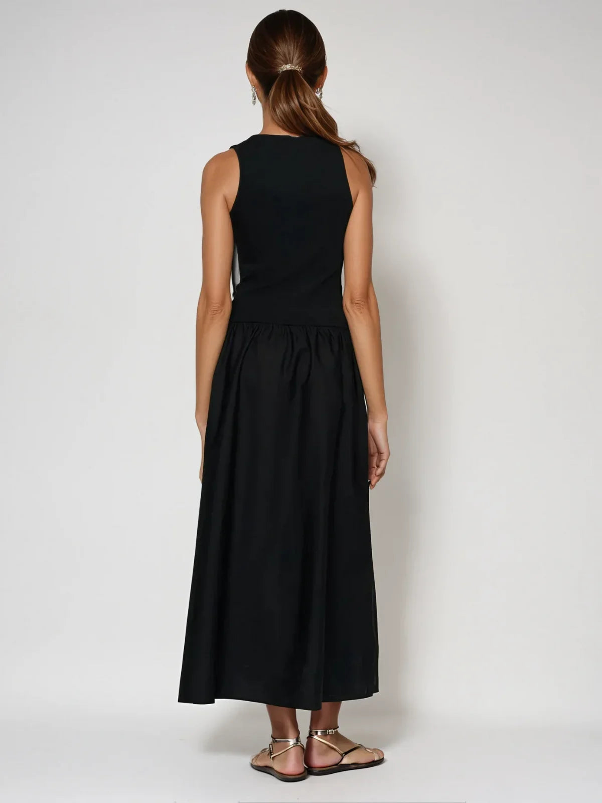 Round Neck Casual Stitching Vest Dress - LA FEMME WANDERER