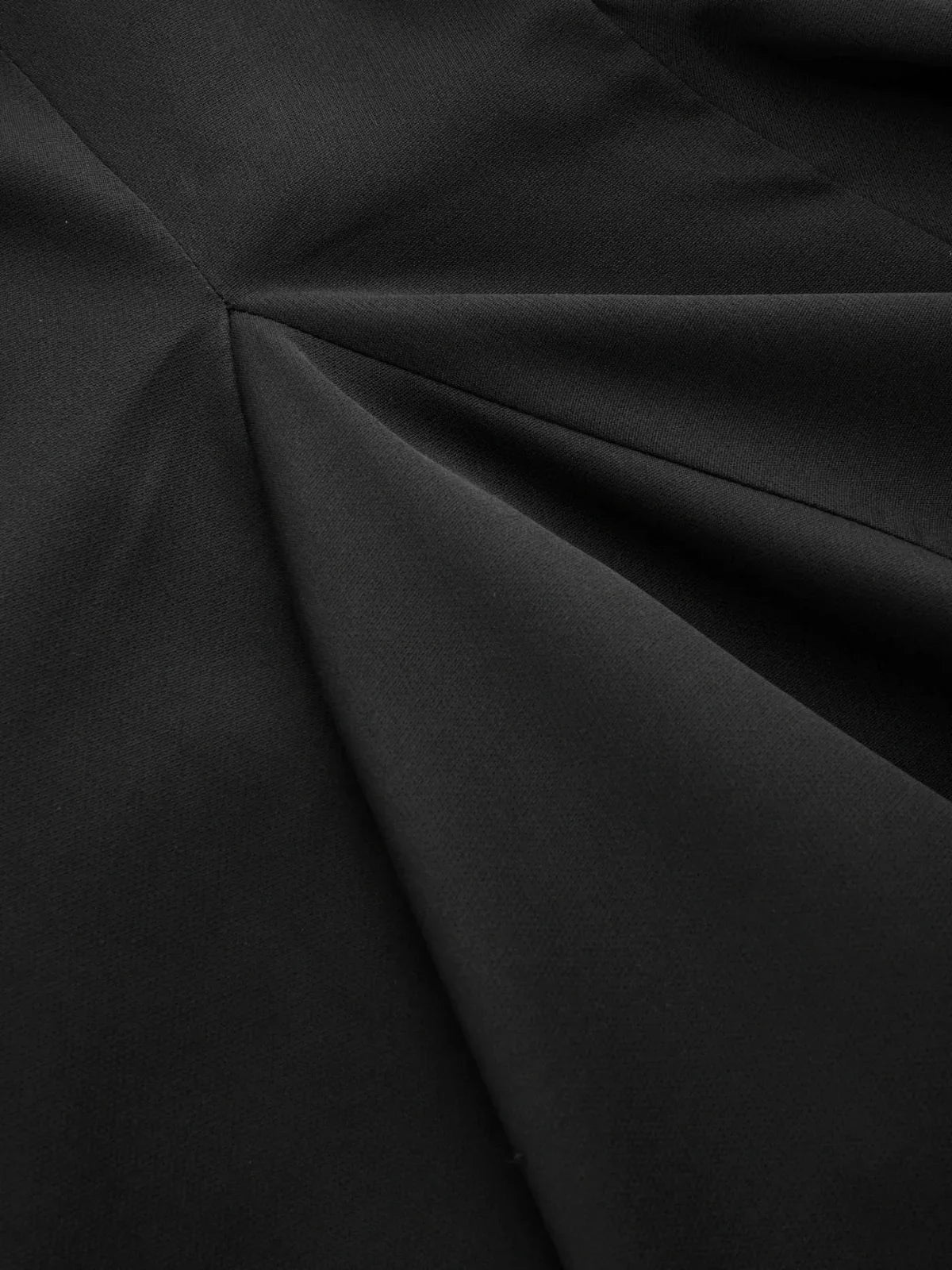 V-neck Solid Button Ruffle Hem Mini Dress - LA FEMME WANDERER