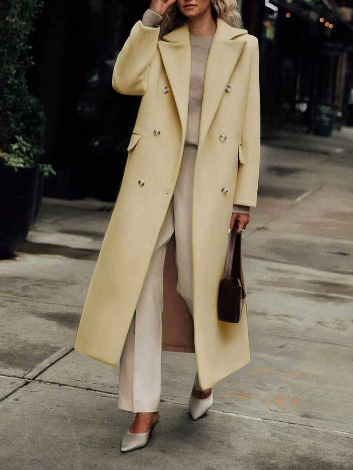 Cappotto doppiopetto classico in lana