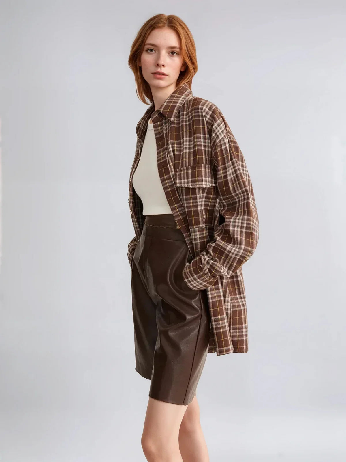 Always Casual Versatile Plaid Polo Shirt - LA FEMME WANDERER