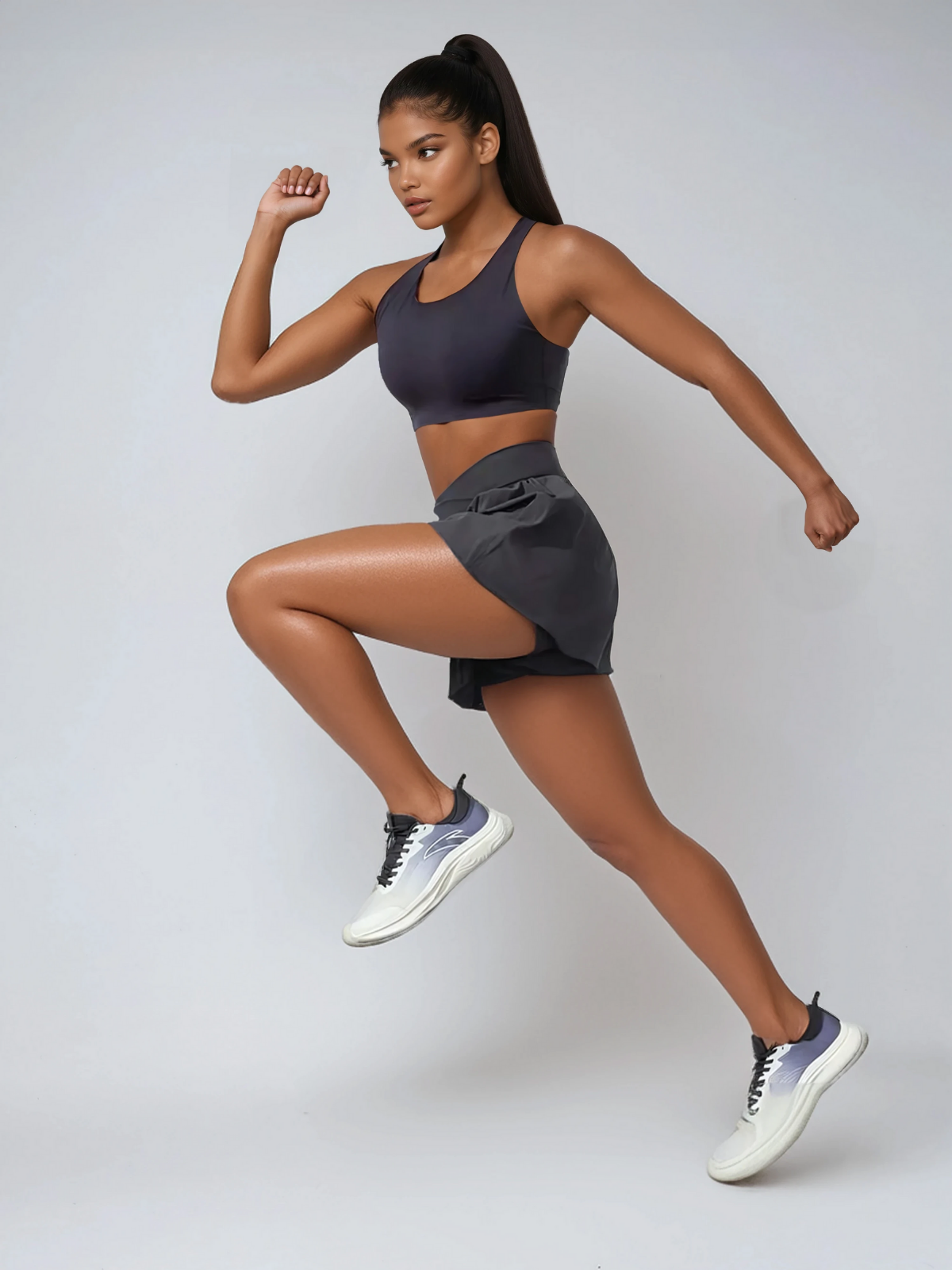 Pantaloncini da corsa antisudore con tasche a vita media e asciugatura rapida