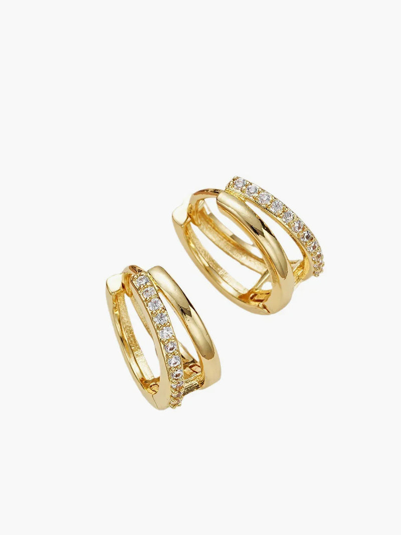 Orecchini a doppio cerchio con strass