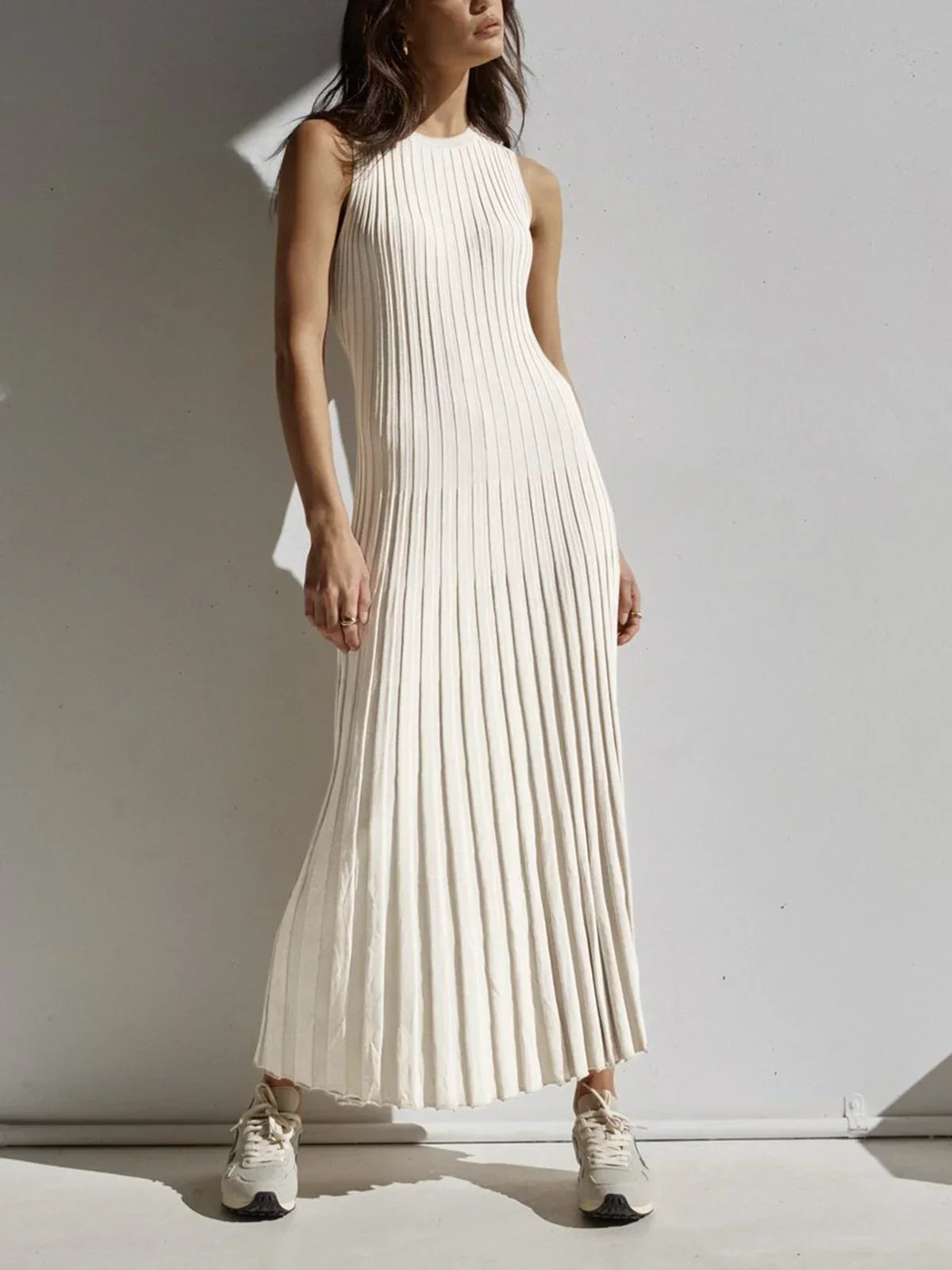 Camille Knit Pleat Maxi Dress - LA FEMME WANDERER