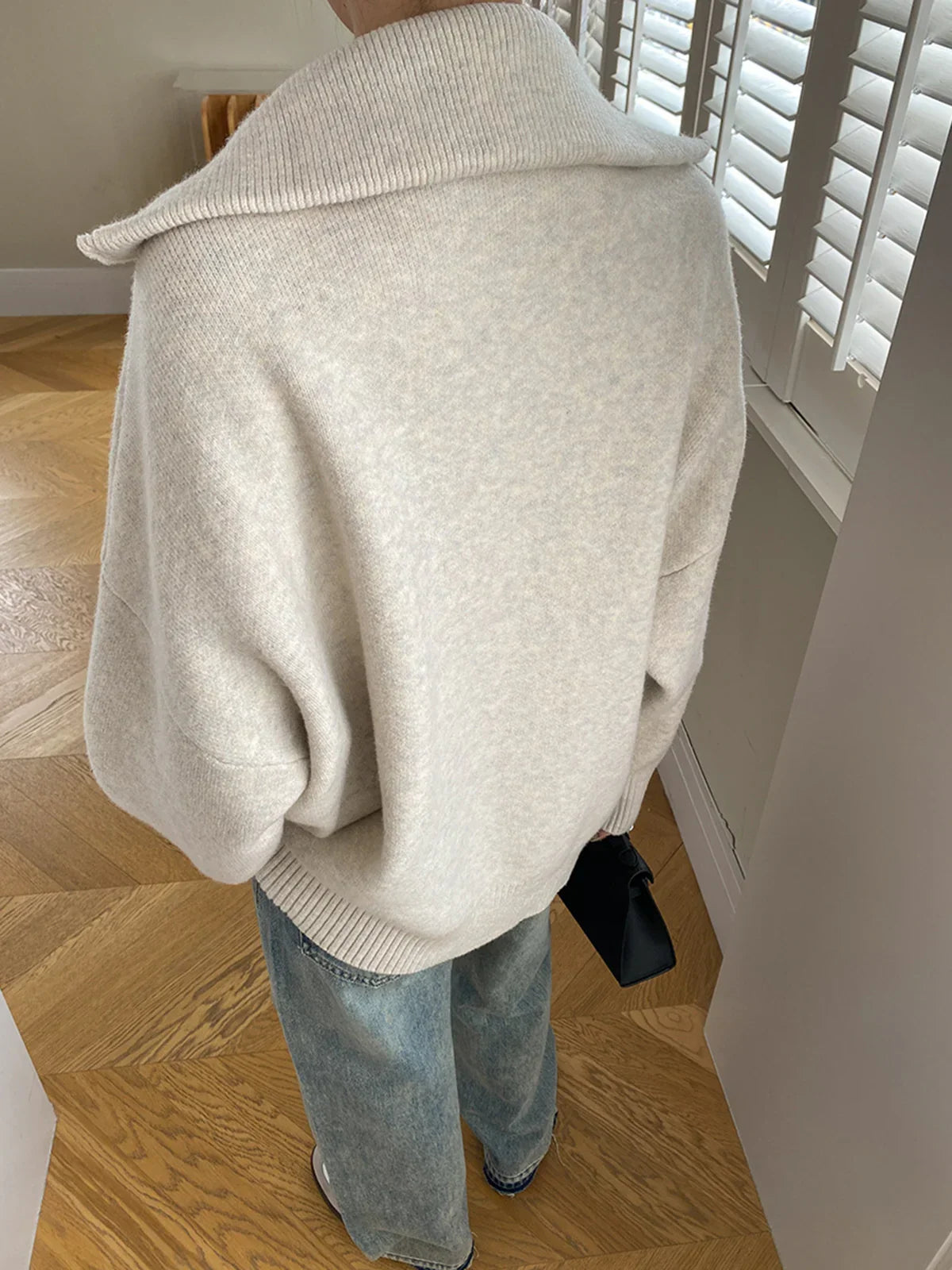 Oversized Open Collar Cardigan - LA FEMME WANDERER