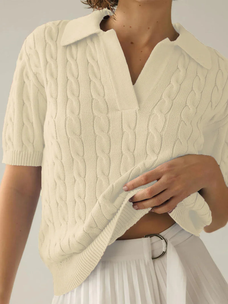 Maglia casual a maniche corte con scollo a V