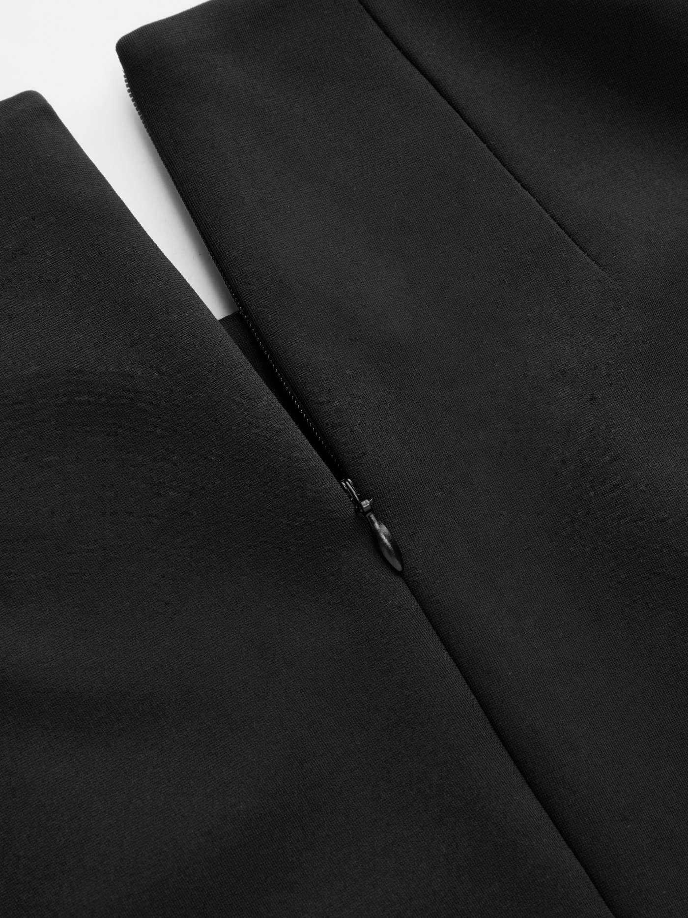 High Neck Solid Long Sleeve Mini Dress - LA FEMME WANDERER