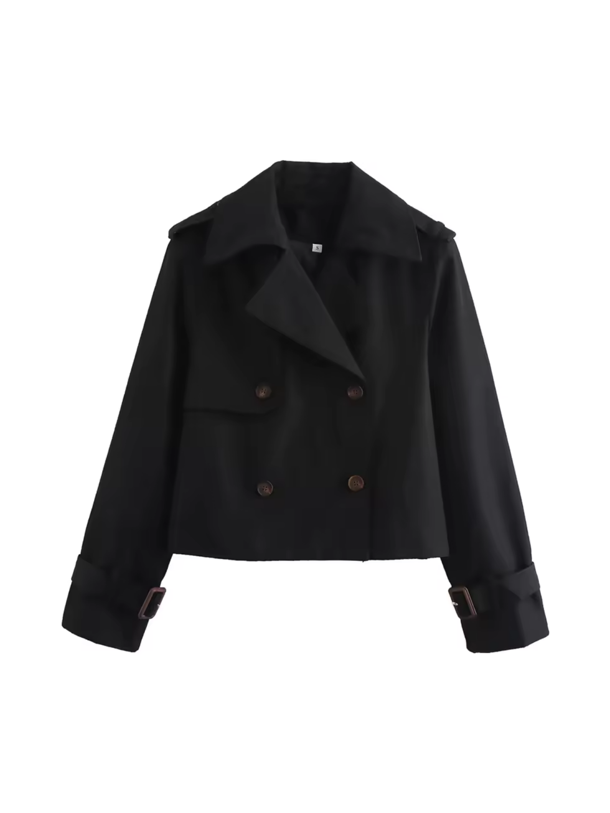 Lapel Double Breasted Versatile Short Trench Coat - LA FEMME WANDERER