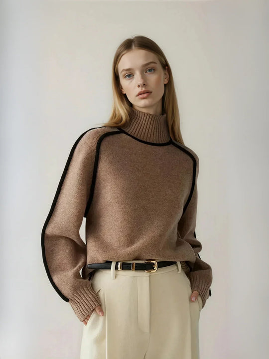 Maglione casual lavorato a maglia con collo alto