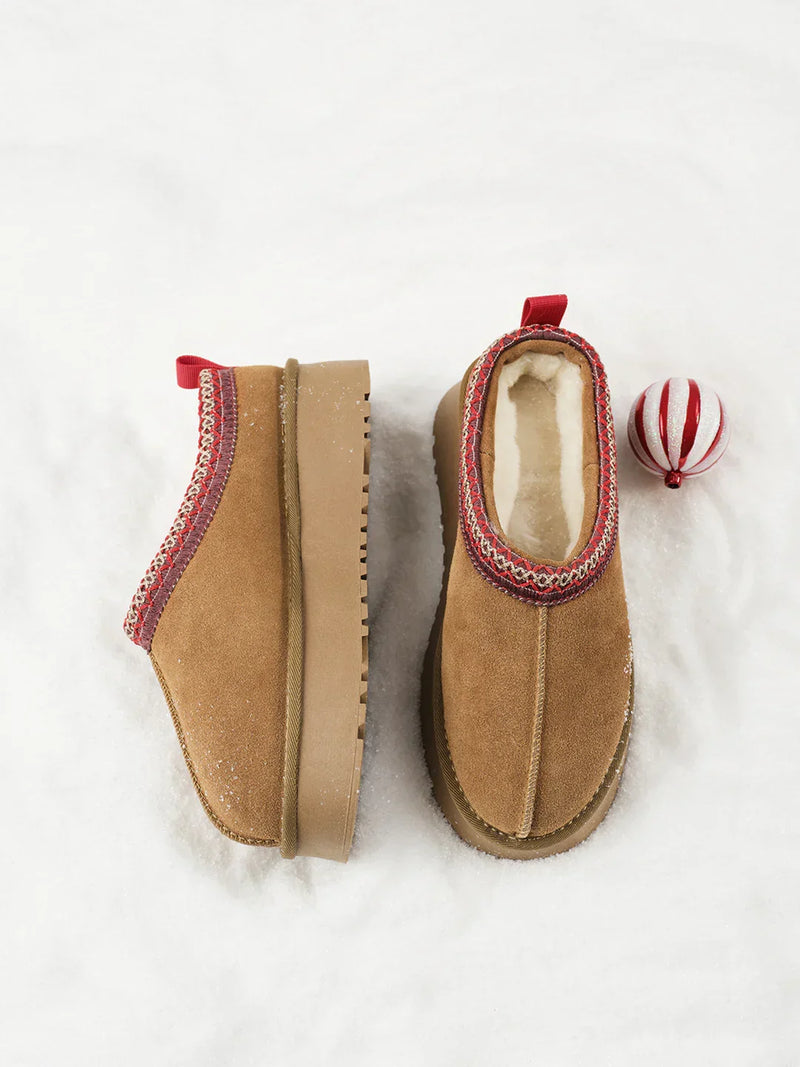 Stivali da neve con plateau integrato in pelliccia in stile casual