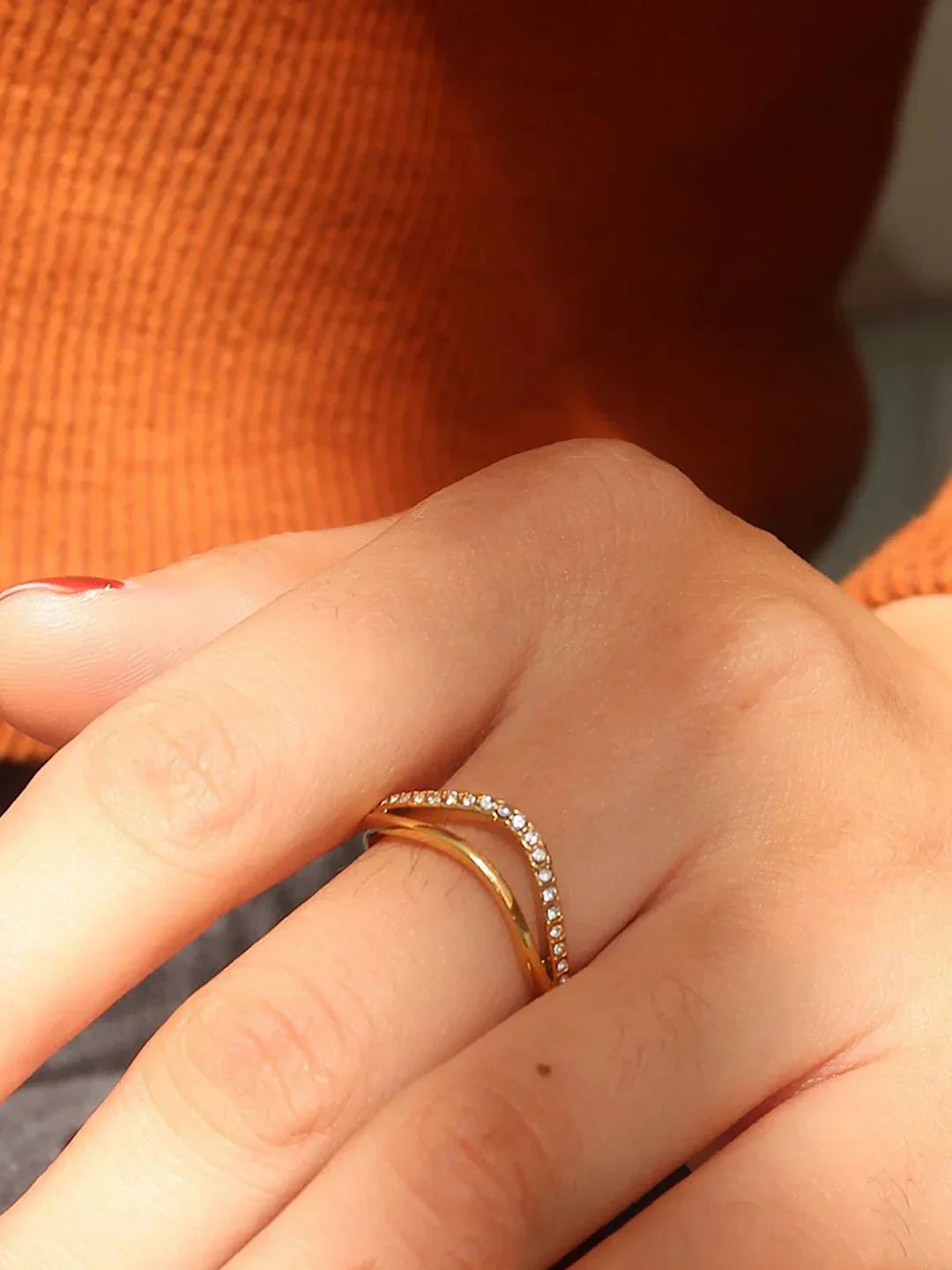 Diamond Drift Gold Ring - LA FEMME WANDERER