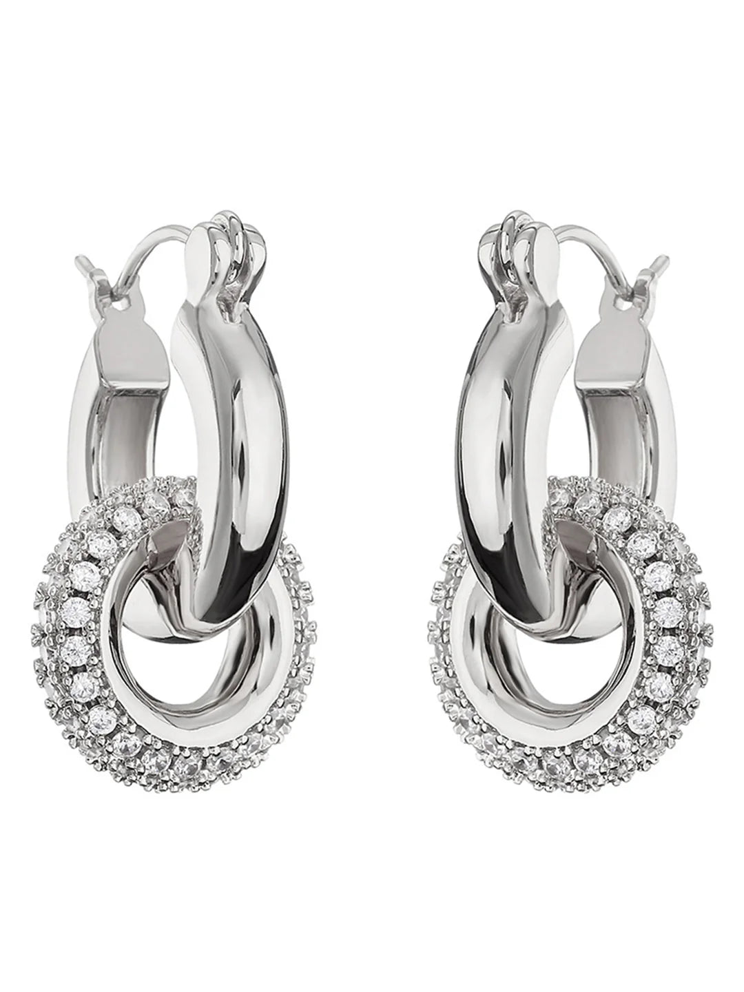 Retro Polished Double Hoop Earrings - LA FEMME WANDERER