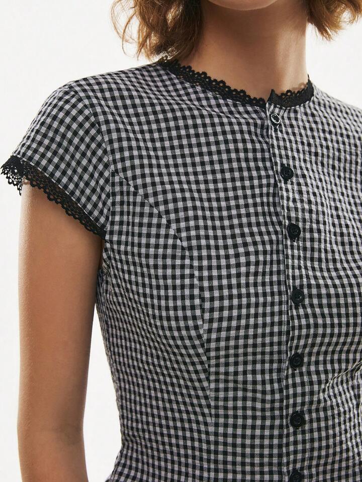 Always Elegant Cotton Lace Trim Top