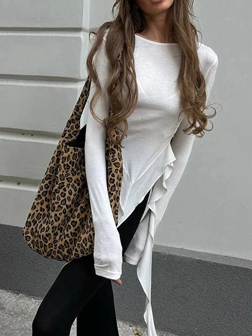 Modern Muse Asymmetrical Ruffle Blouse - LA FEMME WANDERER