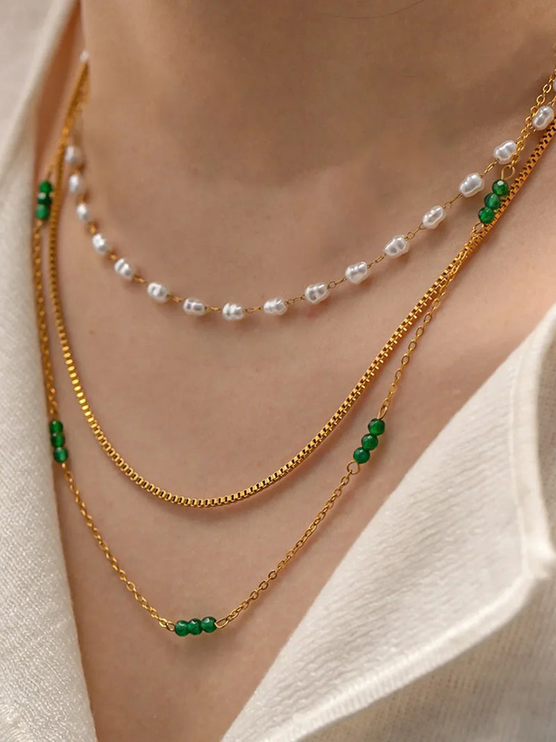 Collana minimalista con perline impilabili