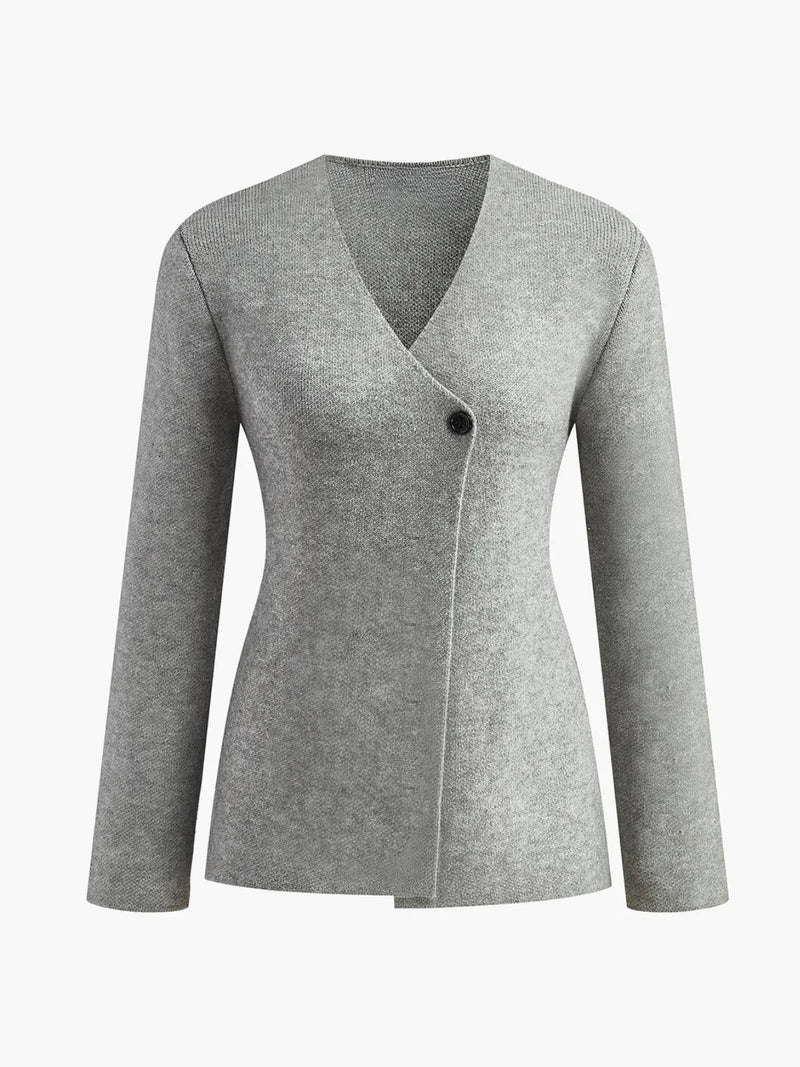 Top in maglia morbida con scollo a V e bottoni