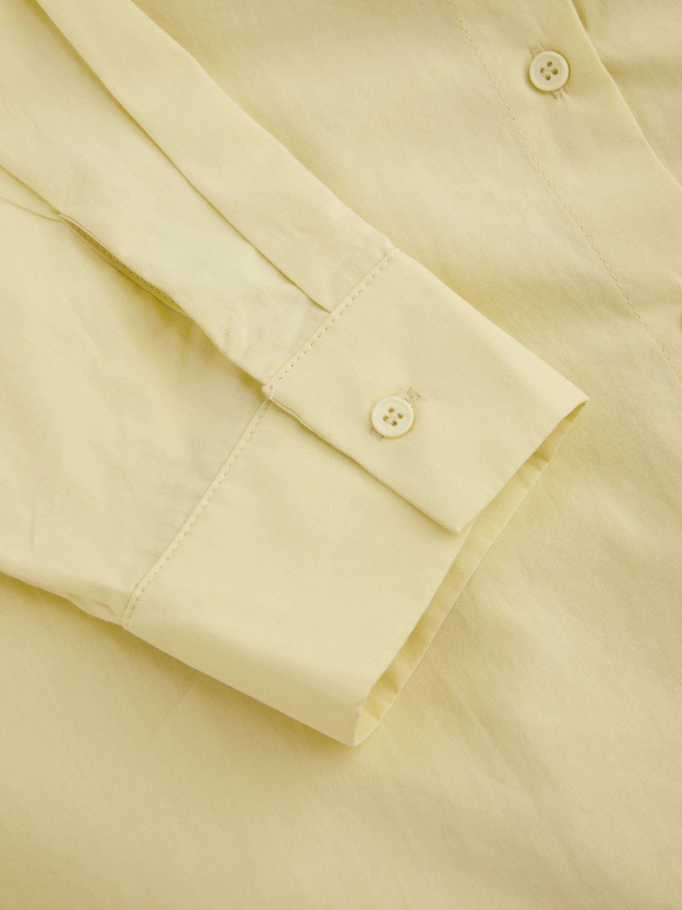 Cotton Collar Solid Long Sleeve Shirt - LA FEMME WANDERER