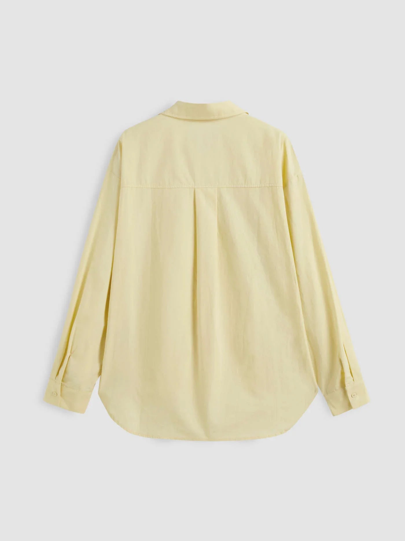 Cotton Collar Solid Long Sleeve Shirt - LA FEMME WANDERER