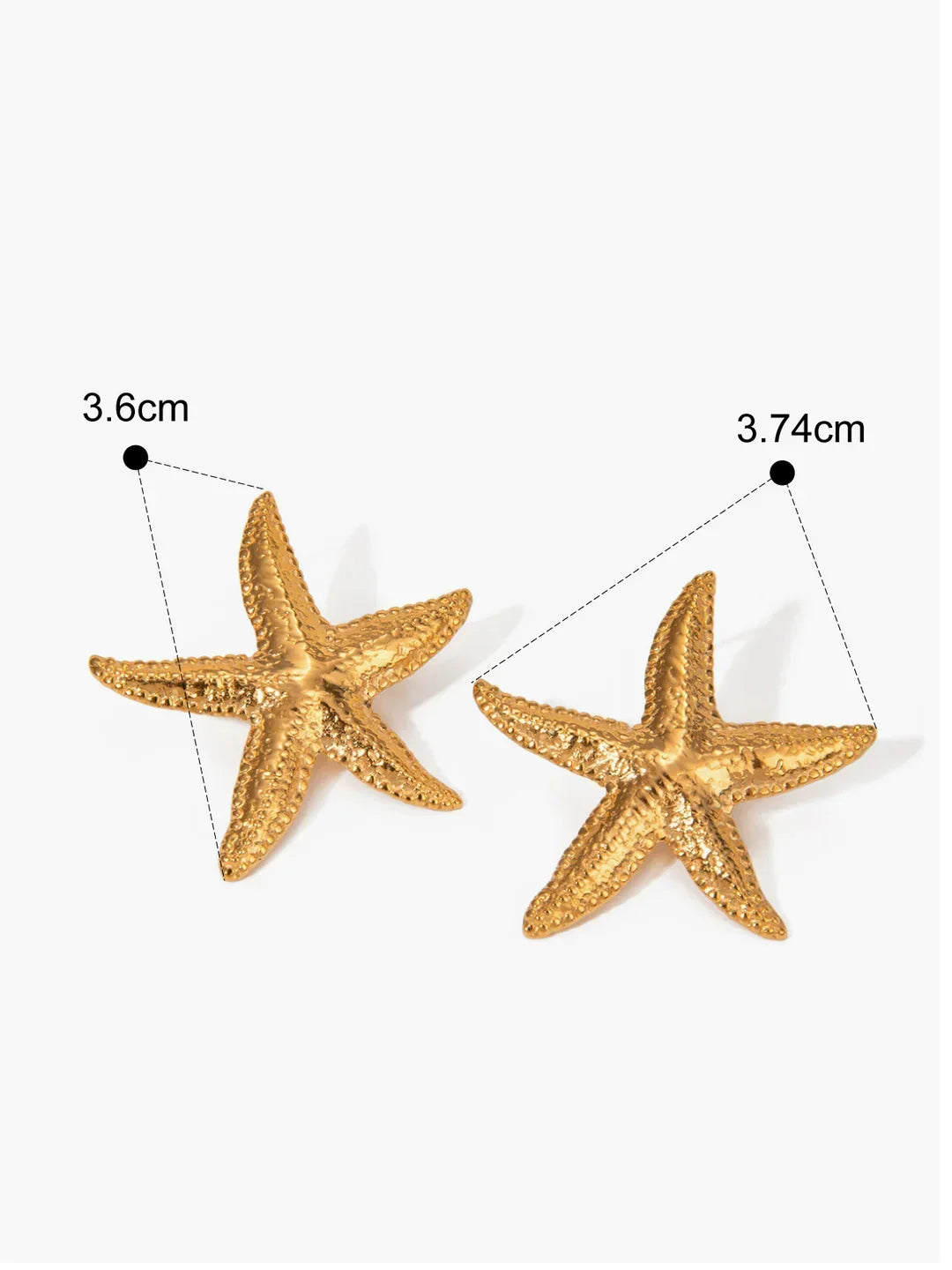 Gold Starfish Stud Earrings - LA FEMME WANDERER