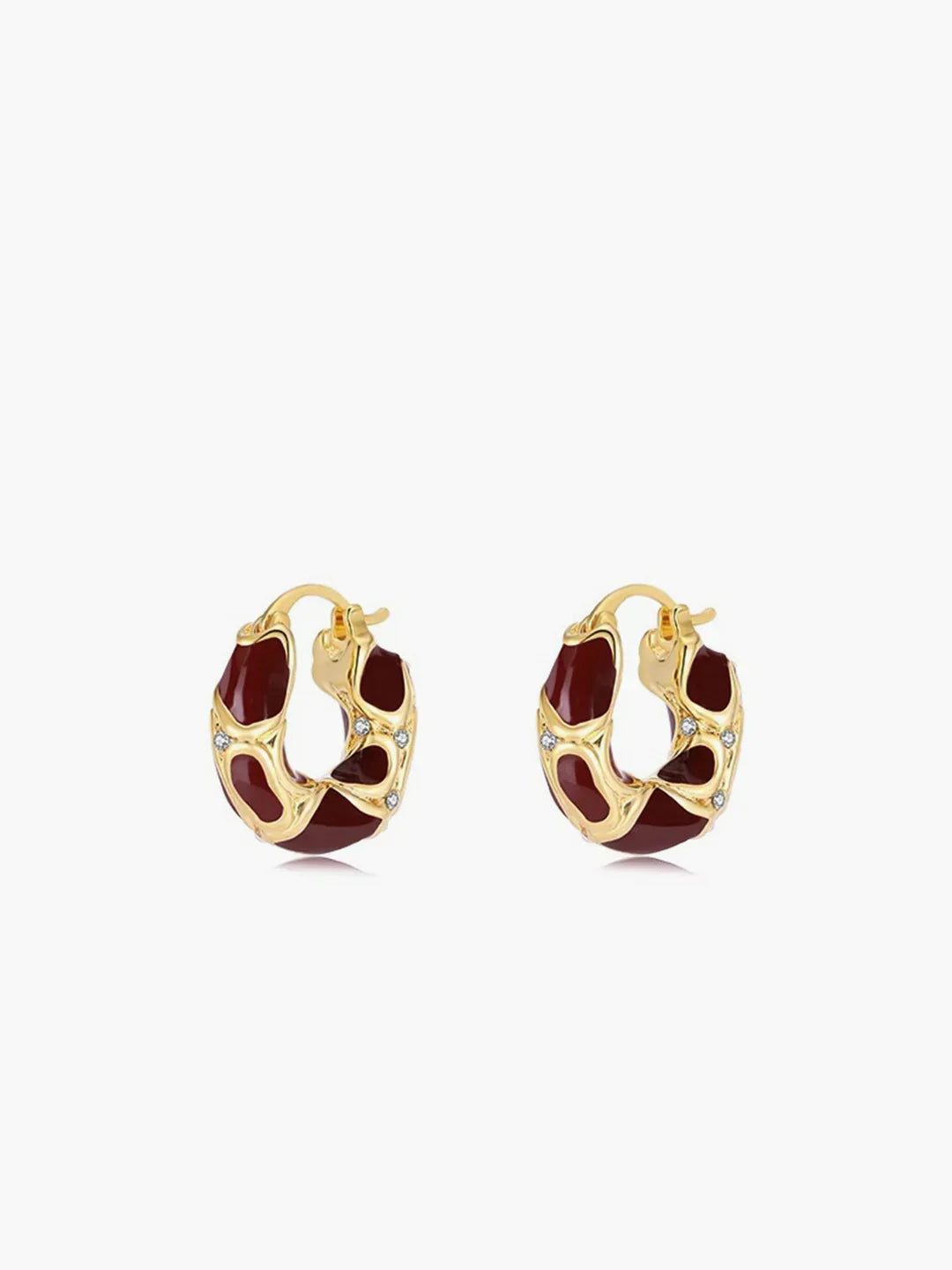Chunky Golden Frame Hoop Earrings - LA FEMME WANDERER