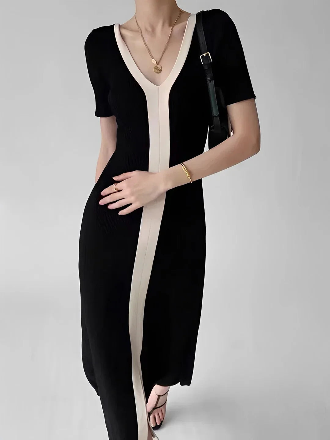 Slim Fit And Slim Knit High Stretch Dress - LA FEMME WANDERER