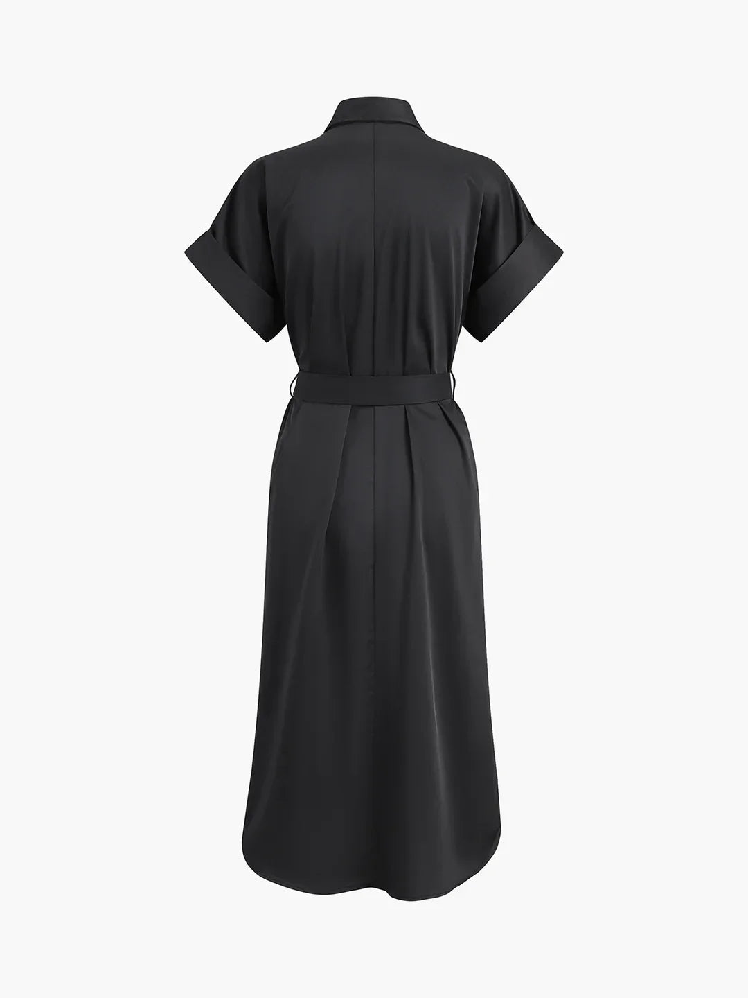 Always Elegant Polo Pockets Tied Midi Dress - LA FEMME WANDERER