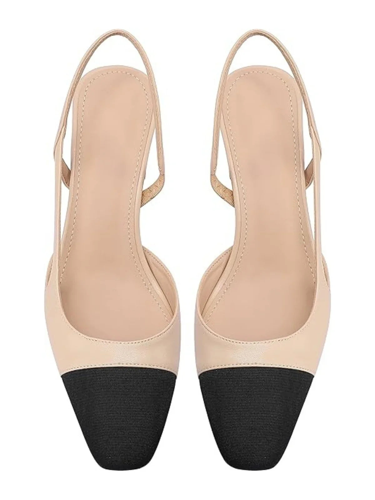 Classic Duo-Tone Slingback Heels - LA FEMME WANDERER