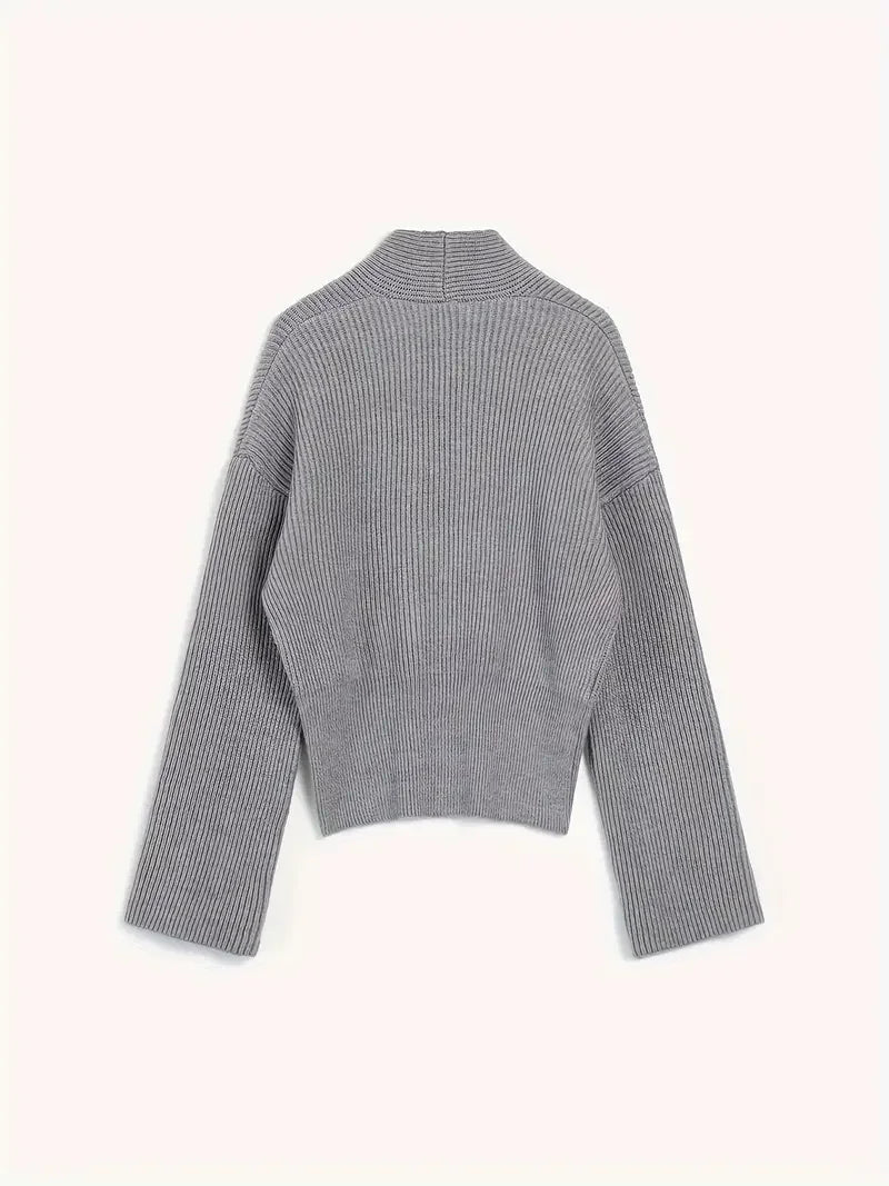 Retro Cross V-Neck Knitted Sweater - LA FEMME WANDERER