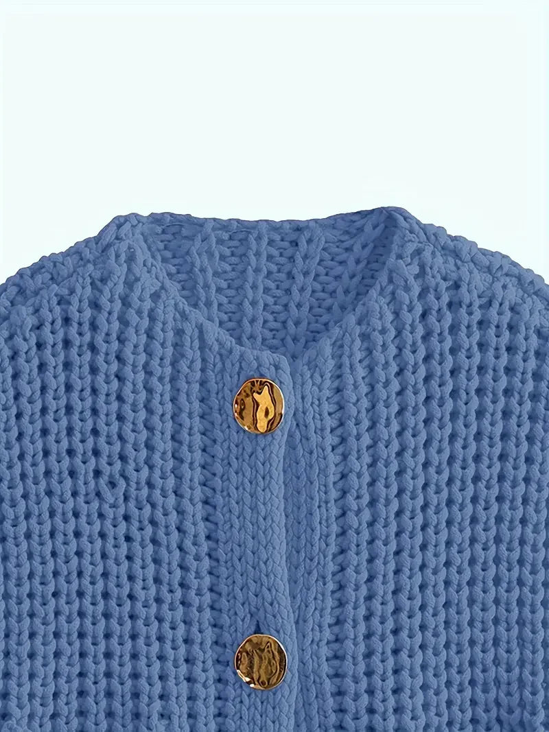 Pocket Sleeveless Short Knitted Cardigan Vest - LA FEMME WANDERER