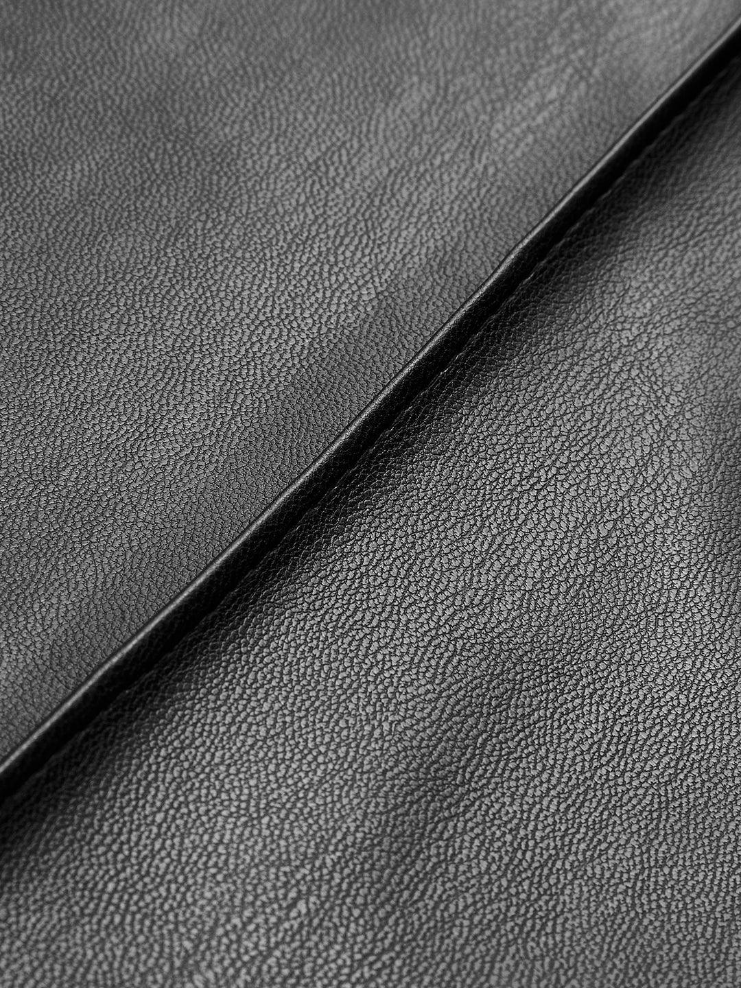 Elegant High Waist Faux Leather Pants - LA FEMME WANDERER