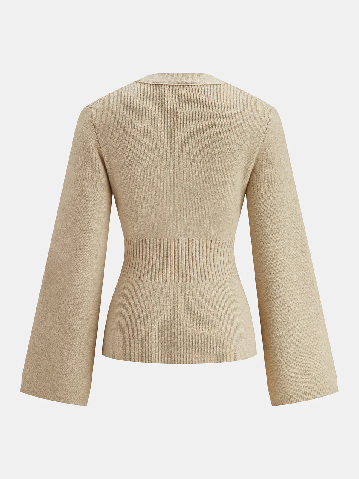 Cardigan lavorato a maglia con scollo a V, vita stretta, abbottonato, aderente, elegante, casual, a maniche lunghe