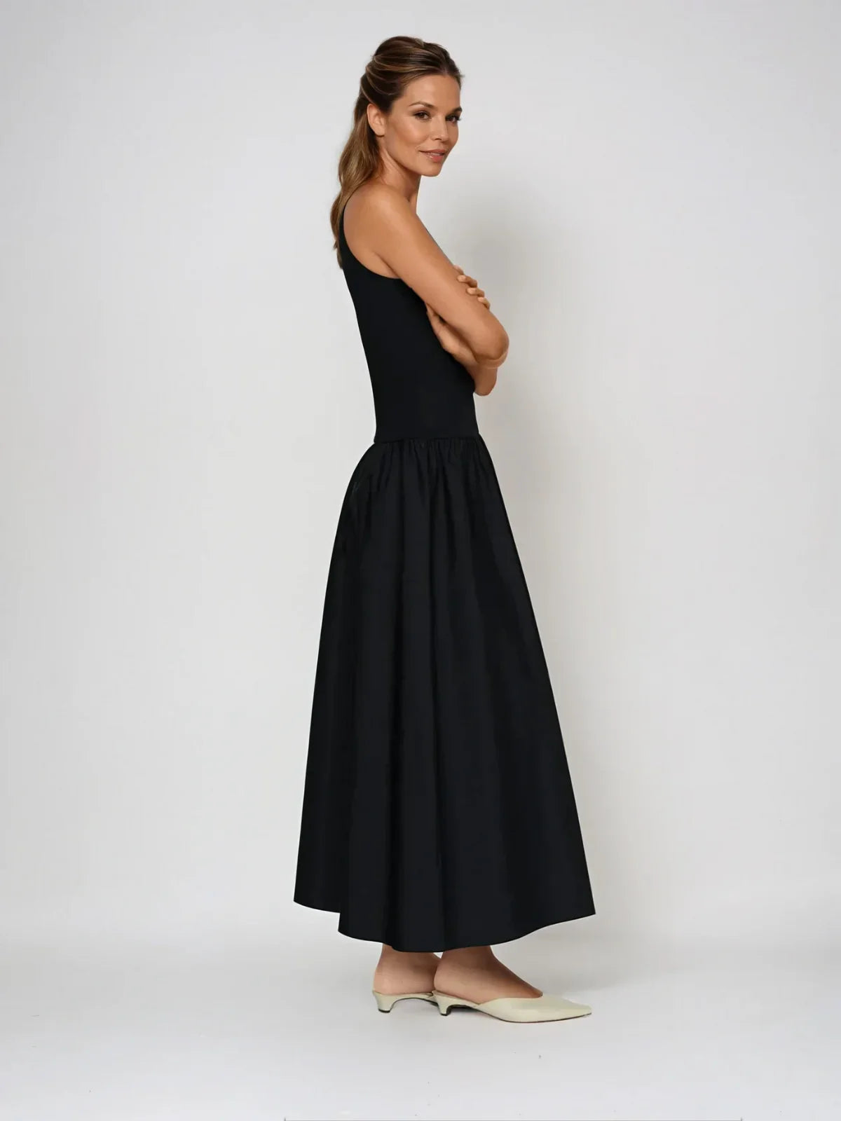 Round Neck Casual Stitching Vest Dress - LA FEMME WANDERER