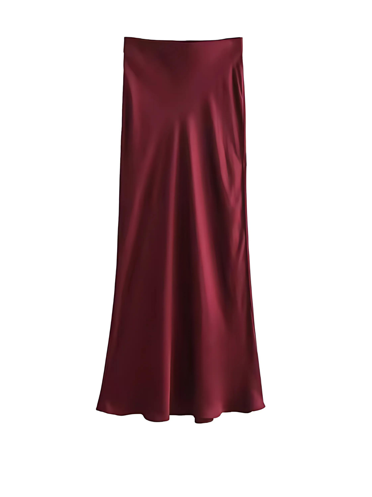 Burgundy Satin Skirt - LA FEMME WANDERER