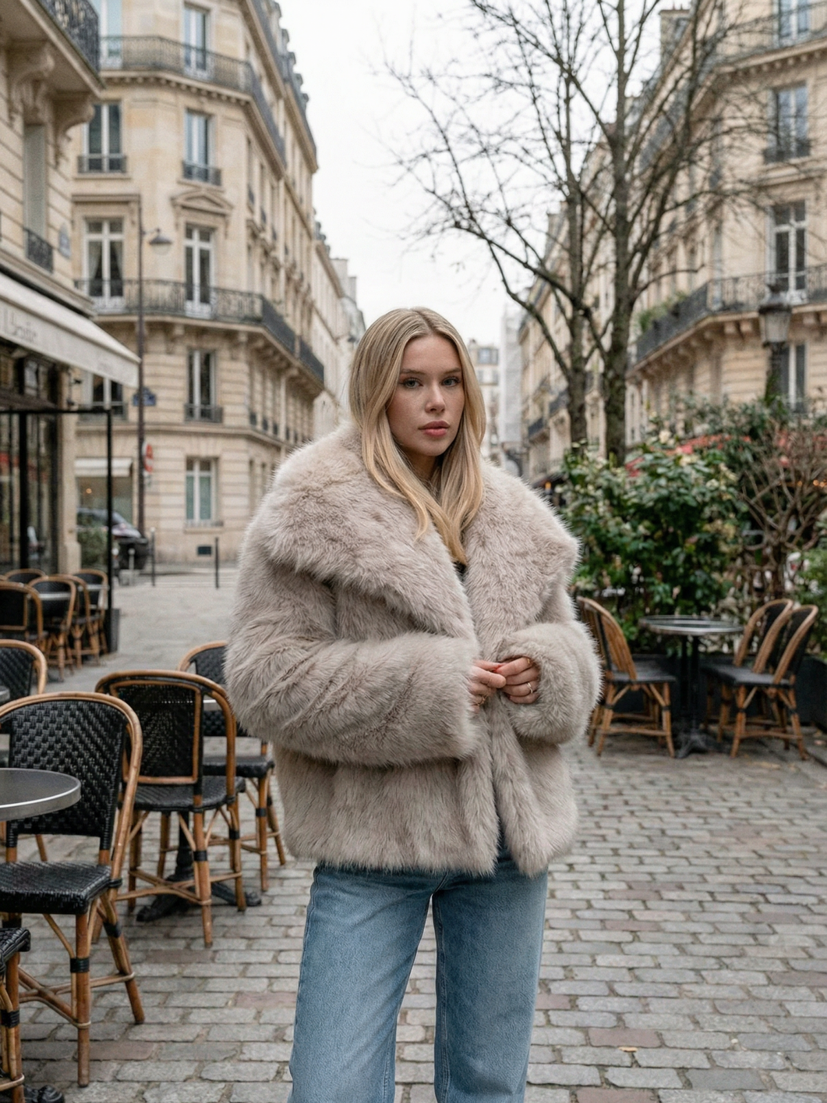 Giacca da sera in pelliccia sintetica