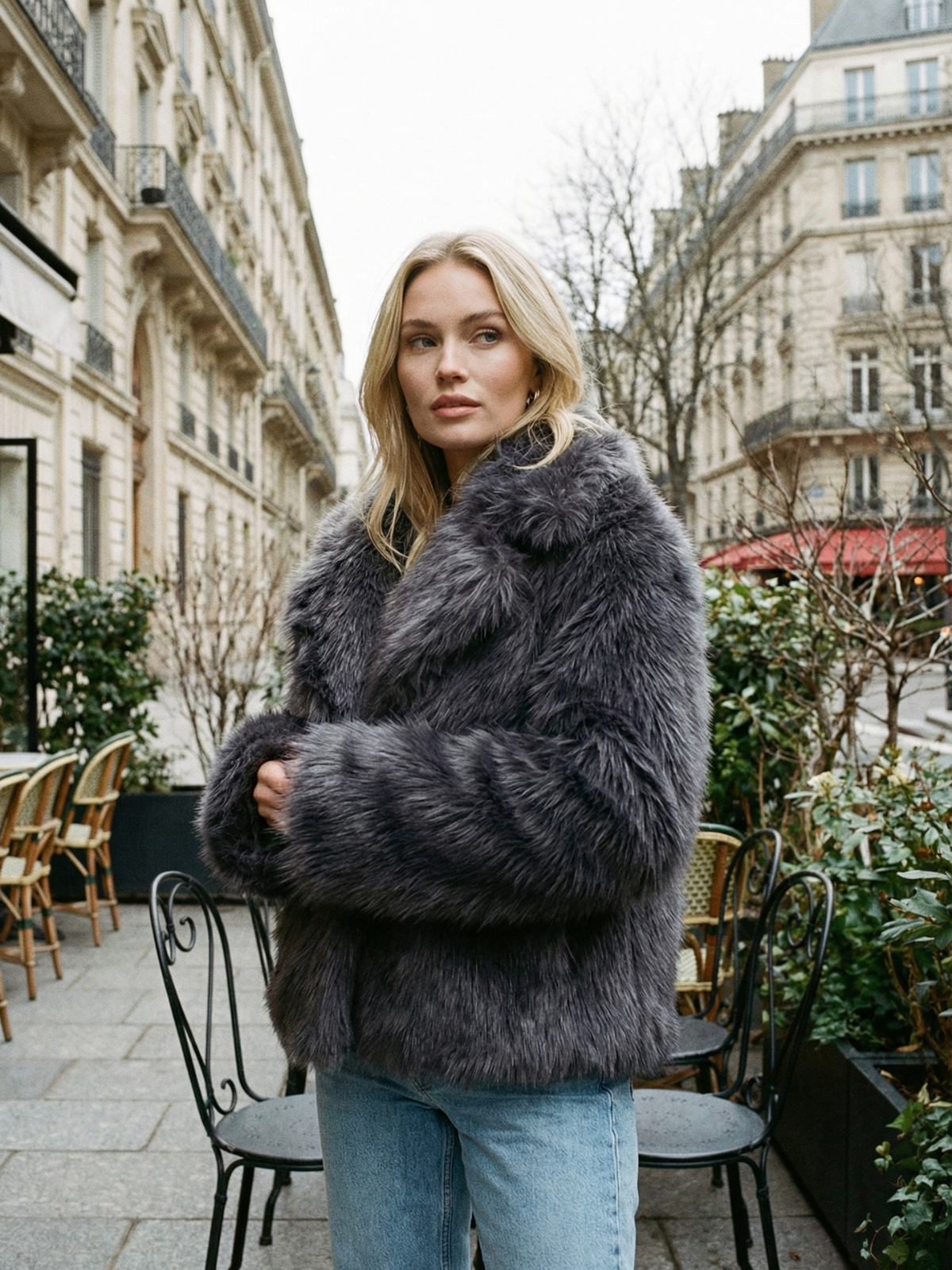 Giacca da sera in pelliccia sintetica