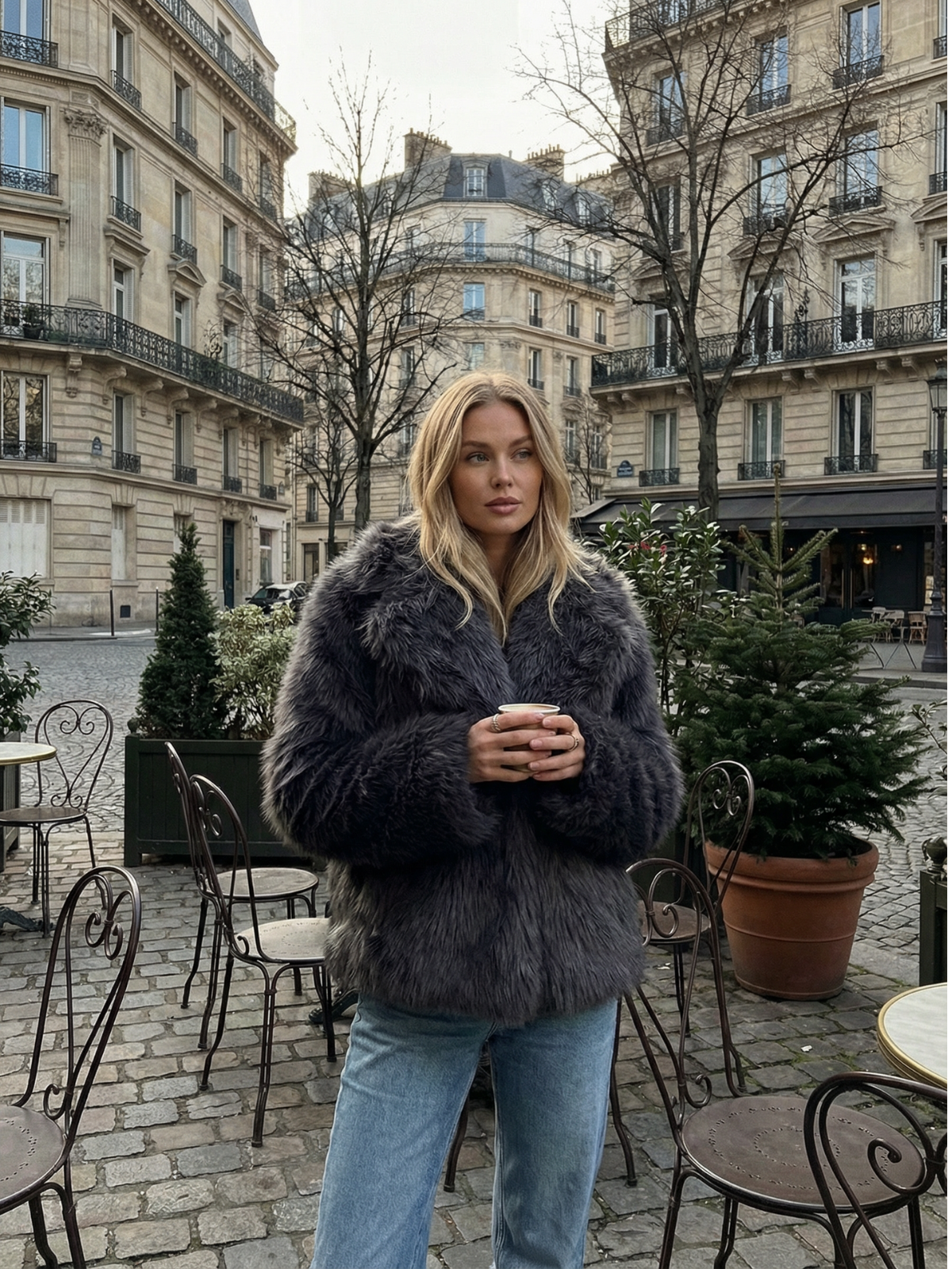 Giacca da sera in pelliccia sintetica