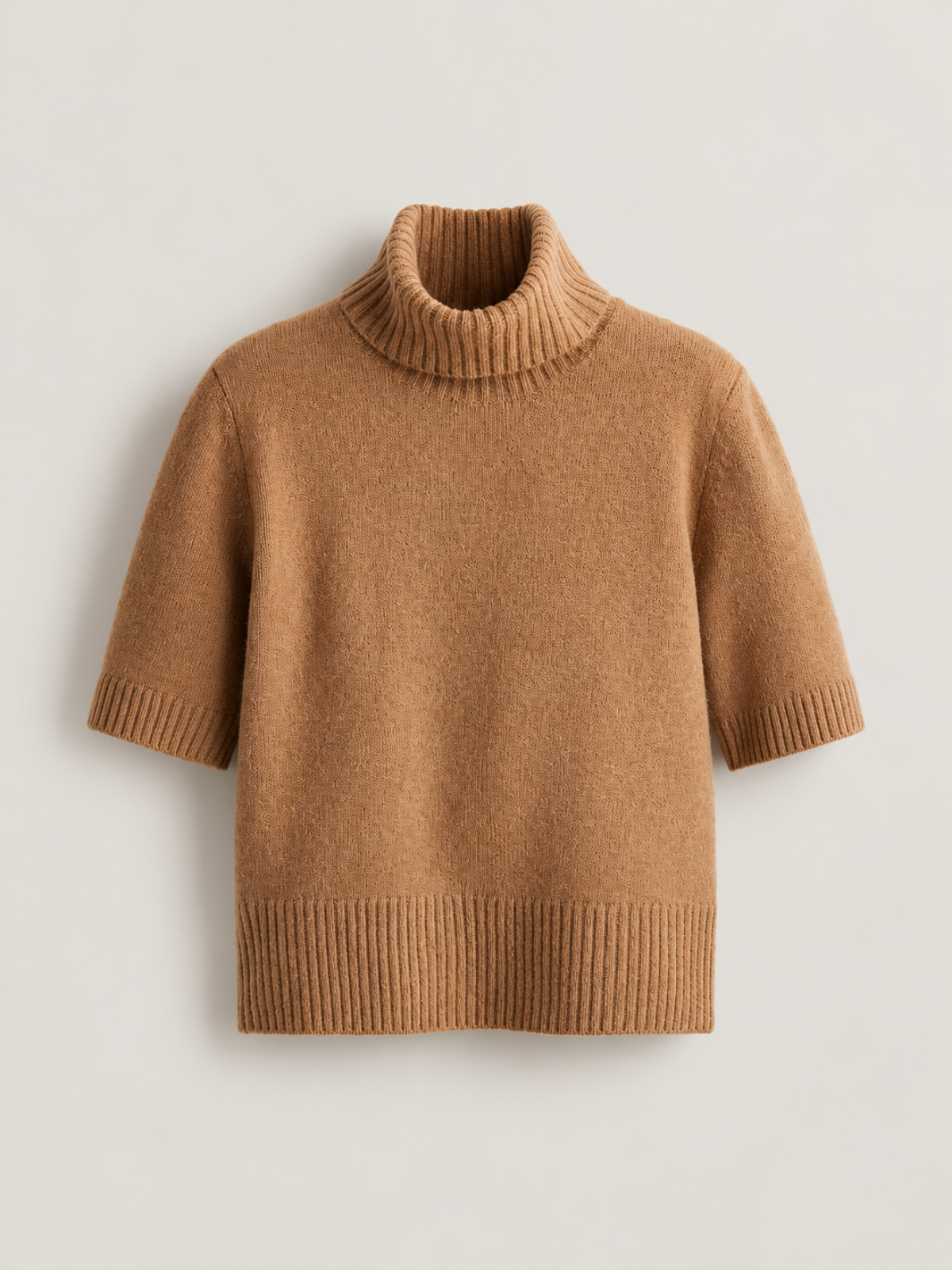 Short Sleeve Turtleneck Knit Sweater