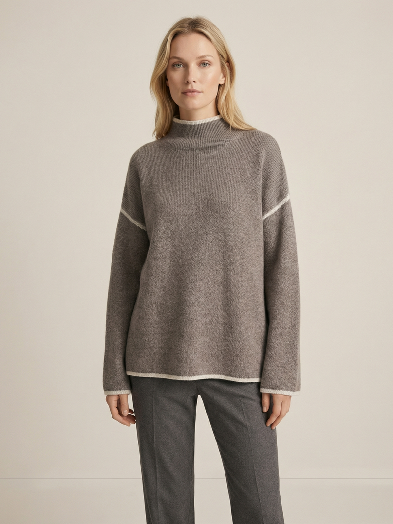 Always Chic Piping Contrast Knit Sweater