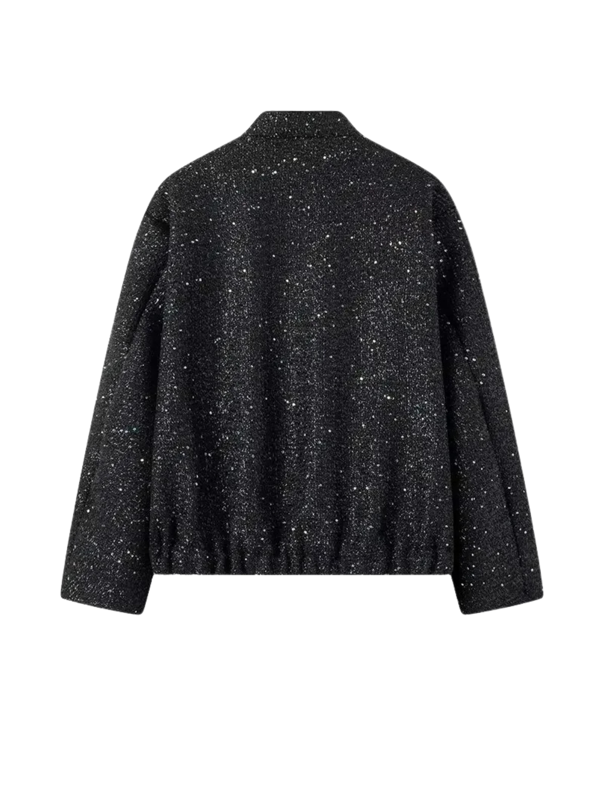 Midnight Sequin Loose Stand Collar Jacket