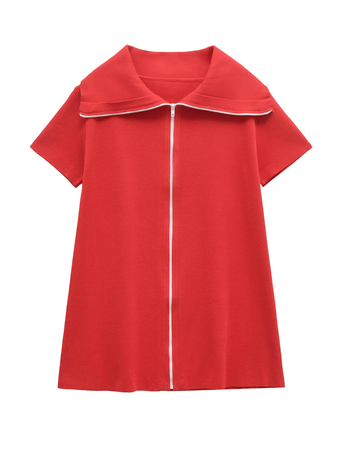 Always Chic Lapel Zip Mini Dress