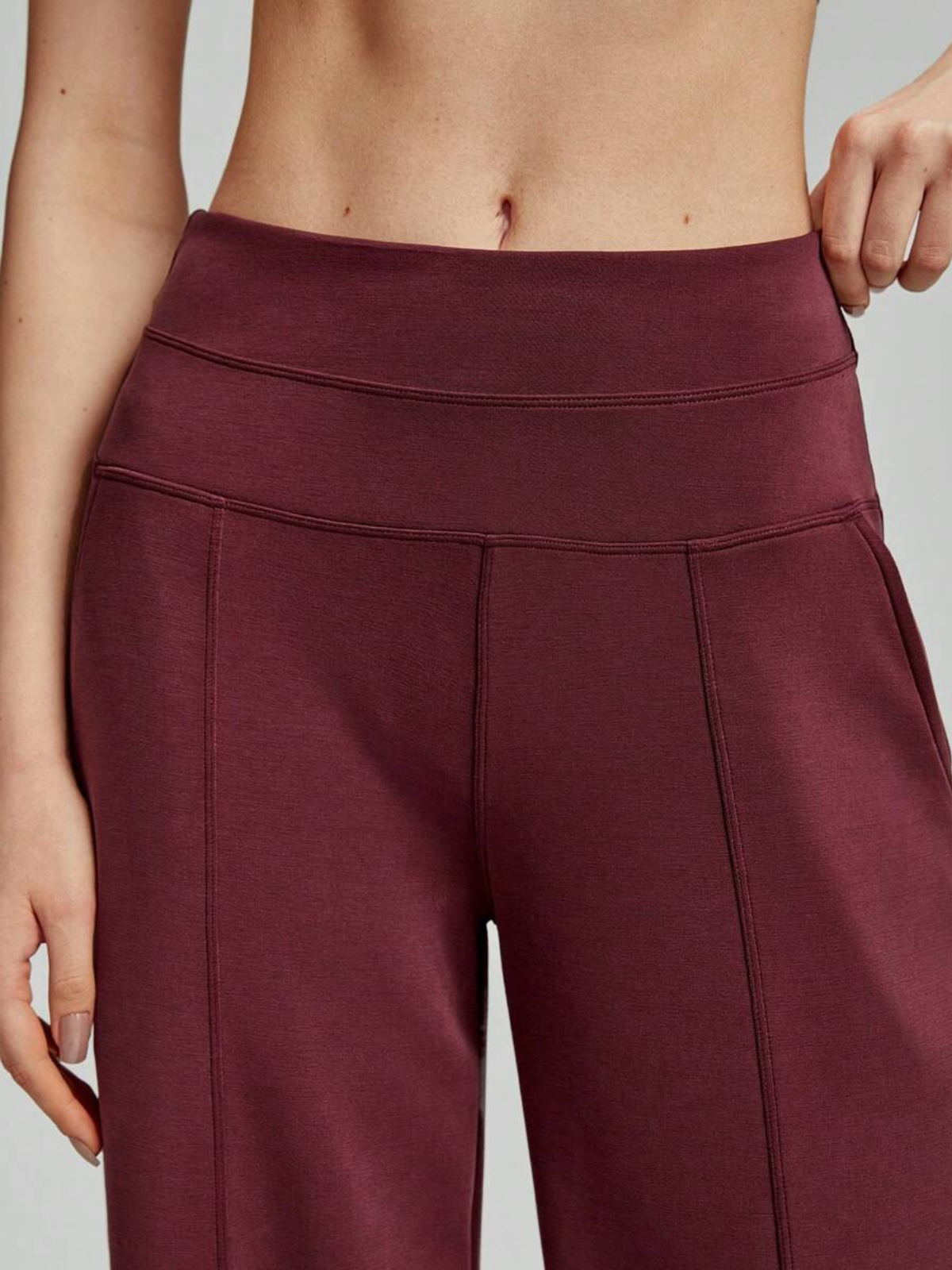 Pantaloni da salotto a gamba larga in seta modal a vita alta con tasche per il comfort e lo stile di tutti i giorni
