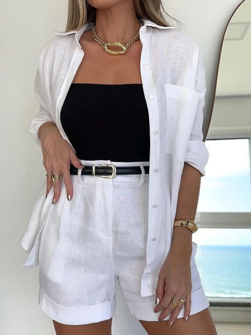 Completo coordinato con pantaloncini e camicia Everyday Elegance