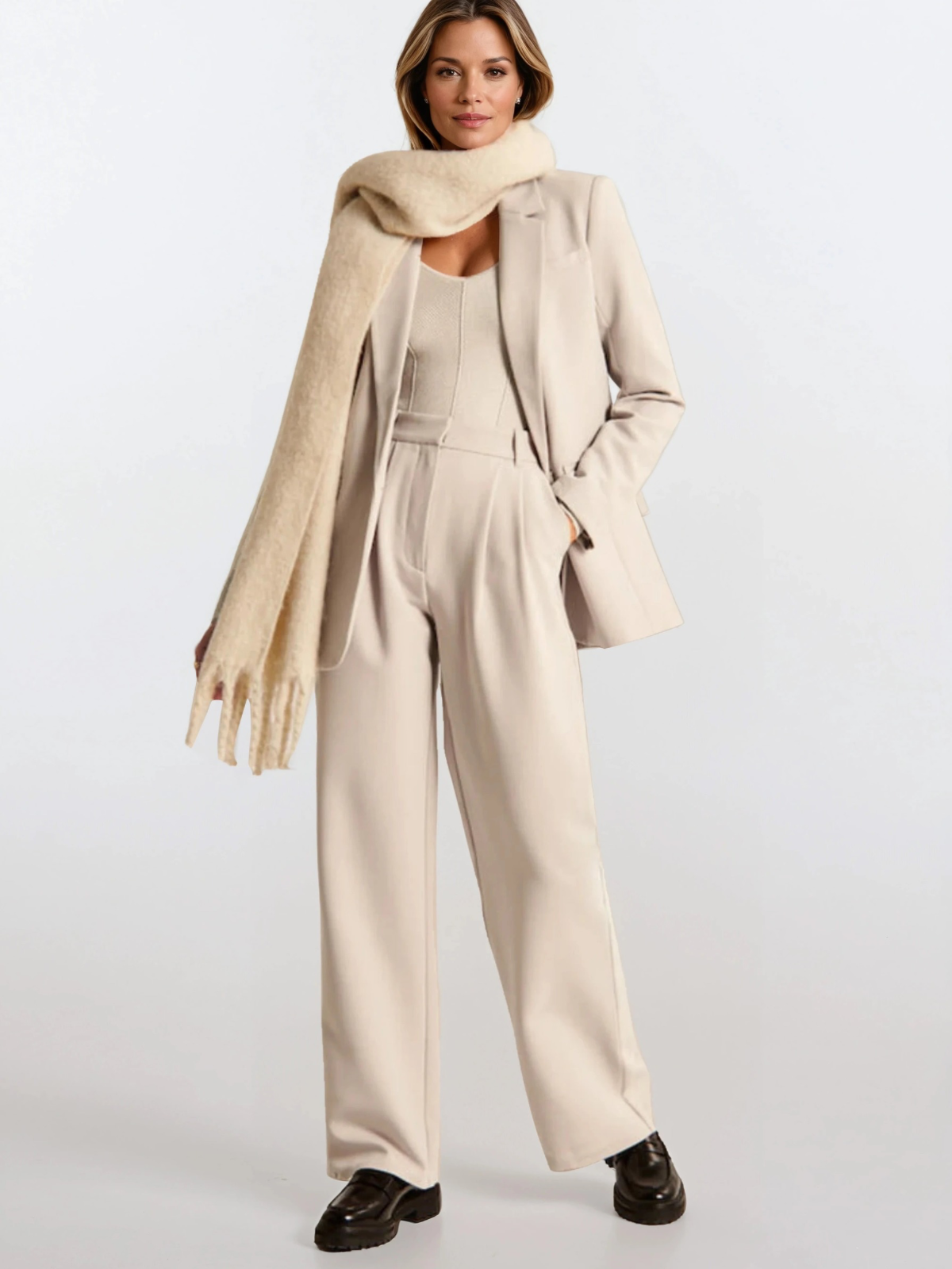 Pantaloni casual a vita alta e gamba larga